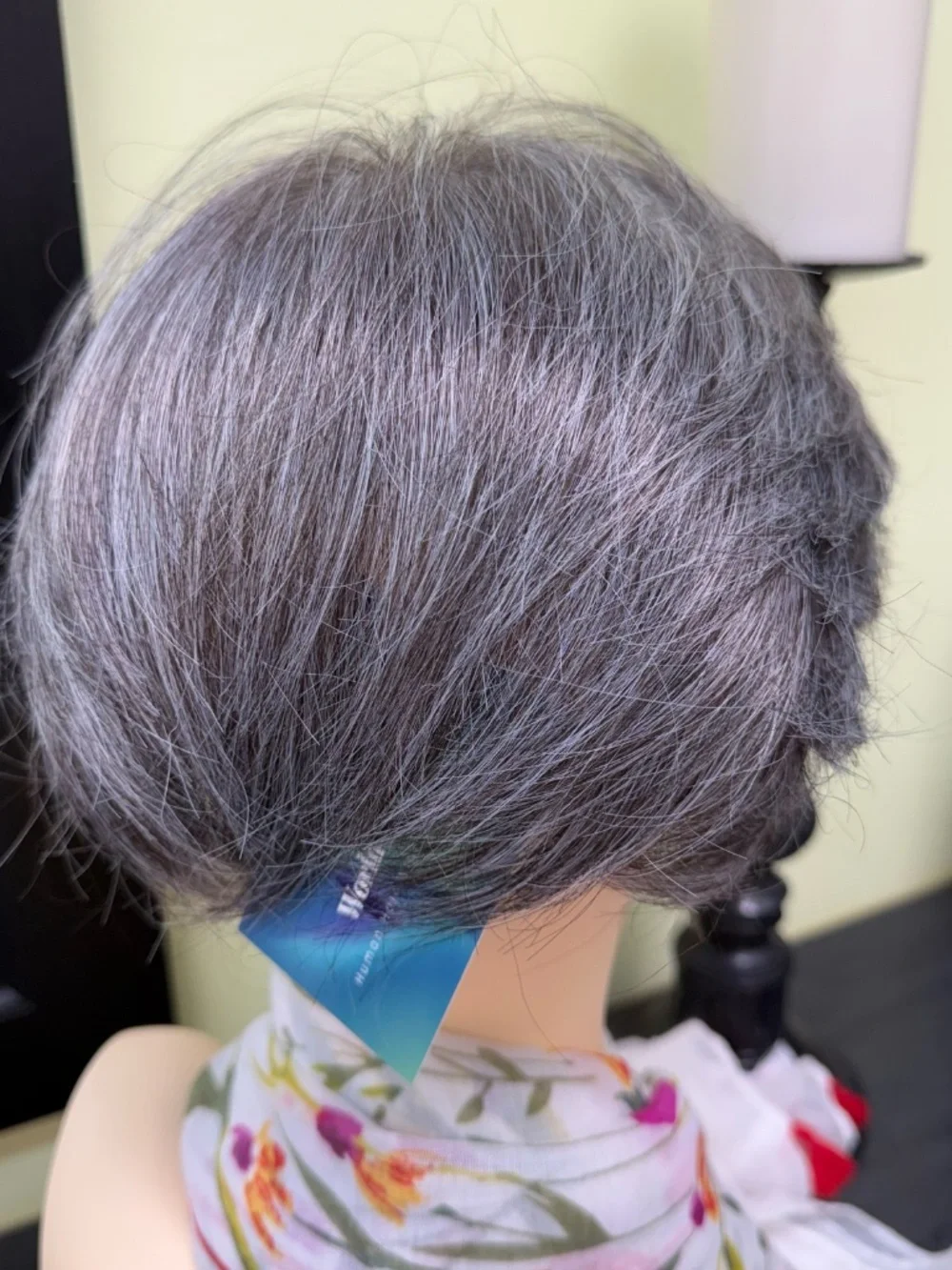 Salt and pepper gray human hair blend topper unit - unisex